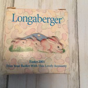 CLOSET CLOSING SALE! NEW Longaberger Easter 2001 Bunnies Basket Tie On
